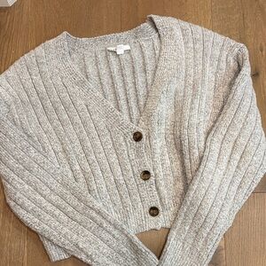 GARAGE Cropped Knit Button Cardigan